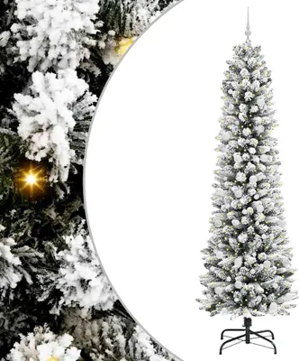 Image de vidaXL Sapin de Noël artificiel avec 300 LED avec support blanc 240 cm