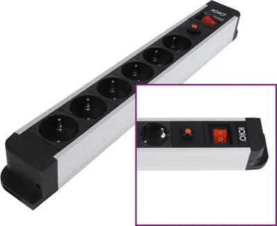 Produktbild von Olympia SL 2620 S, 1,5 m, Drinnen, 1,5 mm², Schwarz, Silber, Aluminium, 6 AC-Ausgänge