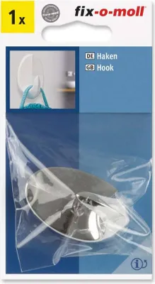 Produktbild von Haken selbstklebend chrom 34 mm x 54 mm fix-o-moll