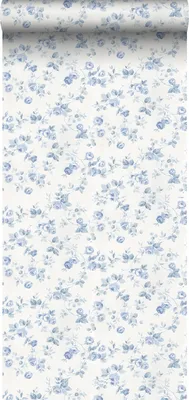 Produktbild von Sanders & Sanders Tapete Blumen Blau und Crême-Weiß - 640403 - 53 cm x 10 m