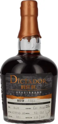 Produktbild von Dictador BEST OF 1972 APASIONADO Colombian Rum 45YO/030317/EX-P030 41% Vol. 0,7l
