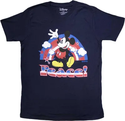 Obrázek produktu pro Mickey Mouse - tričko "Peace" pro muže/dámy uni RO11401 (S) (Námořnická modrá)