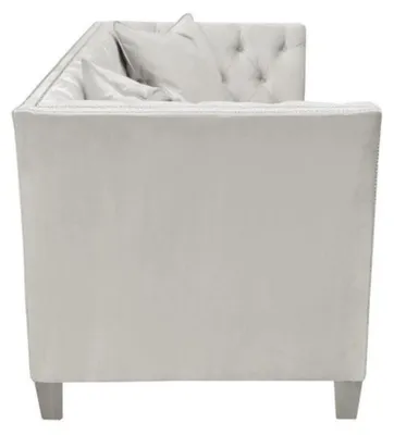 Immagine prodotto di Divano Beige Chesterfield tre posti imbottitura mobili hotel pratica soggiorno velluto