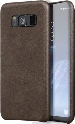 Produktbild von Conie Schutzhülle für Samsung Galaxy S8 Plus Tasche klar Case Cover Bumper Silikon Hülle Kunstleder in Braun