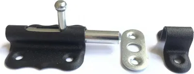 Produktbild von BKshop | Türriegel - 50x50 mm - Schwarz Verzinkt - Für Türen und Schränke - Torriegel - Rundbolzen - WO 50c