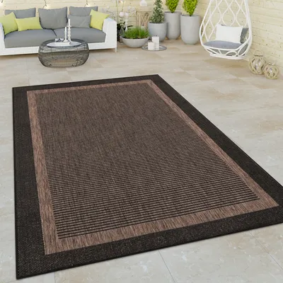 Immagine prodotto di Tappeto per interni ed esterni a trama piatta boho sisal look robusto balcone & giardino grigio dimensioni 120x160 cm