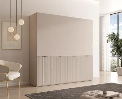 Produktbild von Masseno Drehtürenschrank ATELIO 202/200/51 cm Modern Kleiderschrank 4-türig Kaschmir
