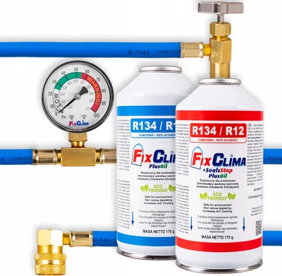 Obrázok produktu pre Súprava Na Plnenie Klimatizácie Do Auta Plynné Chladivo R134A + 3V1