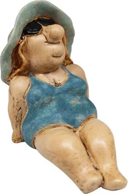 Produktbild von Exner Frauen Figur Frauenfigur Skulptur Badefrau Océan, Stoneware, 16,4x9,9x13,4 cm
