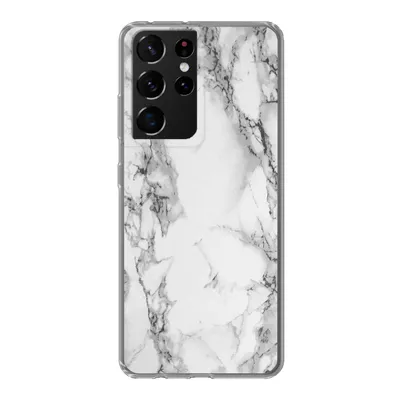 Produktbild von MuchoWow® Handyhülle Schutzhülle Hülle für Samsung Galaxy S21 Ultra Marmor - Stein - Weiß - Grau - Schwarz - Marmoroptik Silikon Softcase Handy Hülle - Mobiltelefon