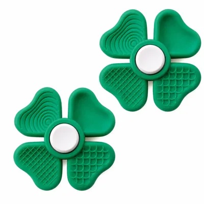 Produktbild von 2er Set Kleeblatt Fidget Spinner,leiser Stressabbau Spielzeug, sensorischer Anti Stress Spinner für Kinder & Erwachsene,Entspannung und Konzentration