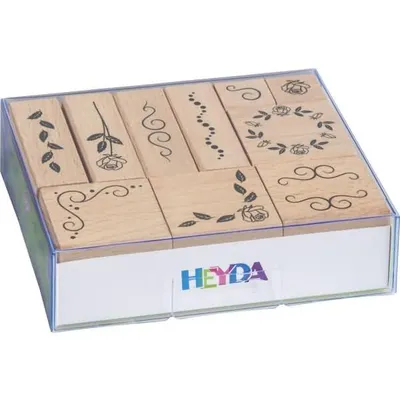 Produktbild von HEYDA 204888492 Stempel-Set Ornament 12 x 10 x 3 cm Holz