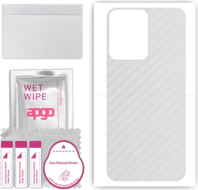 Produktbild von apgo Rückseite Schutzfolie, Skin, kompatibel mit Vivo Y77E T1, Hinten Displayschutzfolie aus Vinylfolie, kratzfest, einfache Montage - Transparenter Kohlenstoff