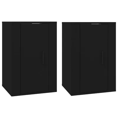 Produktbild von vidaXL TV-Wandschränke 2 Stk. Schwarz 40x34,5x60 cm
