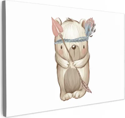Produktbild von Wanddeko 90x60 cm - Kinder - Bär - Waldtiere, Deko, Deko Wohnzimmer, Bilder, Wanddeko