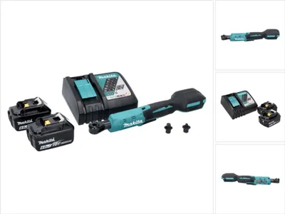 Produktbild von Makita DWR 180 RG Akku Ratschenschrauber 18 V 47,5 Nm 1/4" 3/8" + 2x Akku 6,0 Ah + Ladegerät