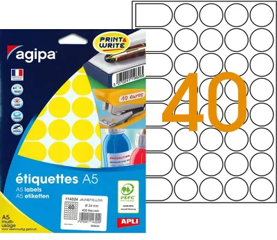 Zdjęcie produktu dla marker punktowy agipa, średnica: 24 mm, okrągły, żółty