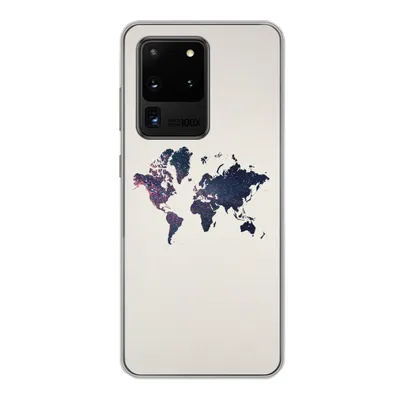 Produktbild von MuchoWow® Handyhülle Schutzhülle Hülle für Samsung Galaxy S20 Ultra Weltkarte - Licht - Rot Silikon Softcase Handy Hülle - Karteninhaber