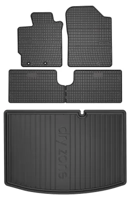 Zdjęcie produktu dla Dywaniki gumowe + mata bagażnika do Toyota Yaris III 2011-2019 (hatchback, dolny poziom podłogi) – czarne, dopasowane – Wielganizator SolidPRO