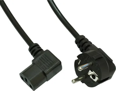 Produktbild von Akyga AK-PC-12A CEE 7/7 - IEC C13 Netzkabel, abgewinkelt, 250 V, 10 A, 3 m
