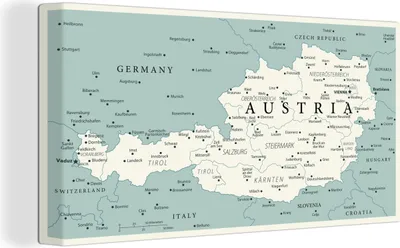Produktbild von OneMillionCanvasses® - Leinwandbilder - 140x90 cm, Alte Landkarte von Österreich, Wandbilder Kunstdruck Wanddekoration