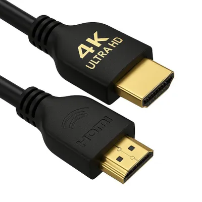 Produktbild von HDMI Kabel 1,5 m High Speed 2.0 mit Ethernet, eARC, 3D, 4K Ultra HD (1080p/2160p) | Für PS4, Xbox, TV, OLED, PC, Laptop, Beamer, Monitor – Schwarz