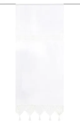 Produktbild von WOHNIDEEN Fensterdekoration mit Haken und Quasten - 175 x 90 cm Weiß