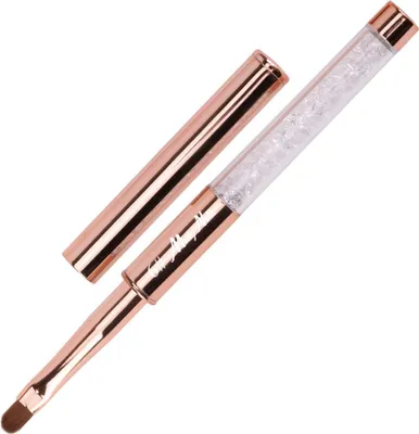 Produktbild von Molly Nails Goldener Gelpinsel mit Zirkonen, oval, Nr. 6