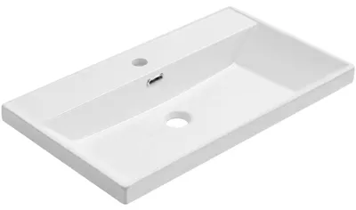 Productafbeelding van Keramische wastafel Viano - meubelwastafel - wit, glanzend - 60,9 x 46,4 cm