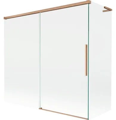 Obrázek produktu pro Mexen Rox L vanová zástěna 2-křídlová posuvná 170 + 75 x 150 cm, transparentní, kartáčovaná měď - 8C9L-170-075-65-00