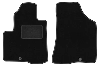 Produktbild von Velours-Fußmatten Vorne für Hyundai SantaFe II 2006-2012 (7-Sitzer) – 2-tlg, Schwarz, passgenau – Wielganizator LUX