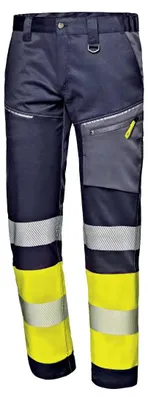 Produktbild von Sir Safety Herren Warnschutzhose aus Twill Stretch mit Reflexstreifen Gelb, 54, BLAU/NEONGELB