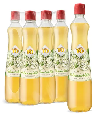 Productafbeelding van Hollebloesemsiroop, zonder toegevoegde suiker, kleurstoffen en conserveermiddelen. 6 x 700 ml