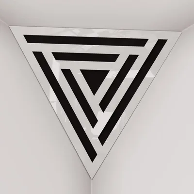 Immagine prodotto di Confezione da 2 – Bass trap per angoli del soffitto "Triangle-F" | Schiuma acustica piramidale con pannello HDF laminato e rivestimento in tessuto [SCIFI - Plastica bianca | Nero]