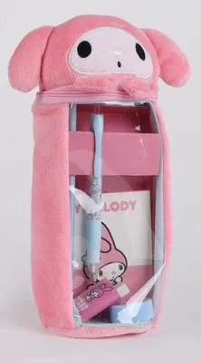 Image de Trousse à crayons en peluche Hello Kitty My Melody remplie