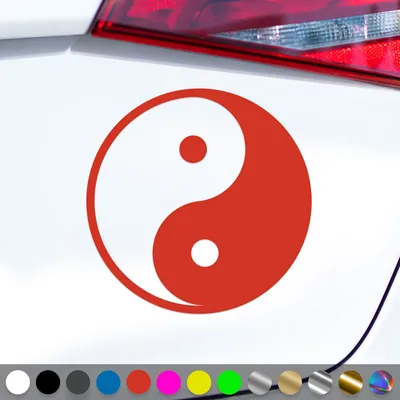 Produktbild von PantherPixel Yin und Yang Aufkleber Jing und Jang Taiji Zeichen Dao Sticker Auto Geschenkidee Farbe Rot