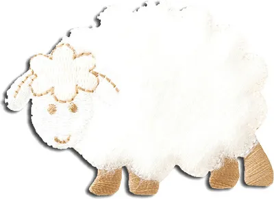 Produktbild von Schaf - Aufnäher, Bügelbild, Aufbügler, Applikationen, Patches, Flicken, Zum Aufbügeln, Größe: 4,7 x 6,5 cm