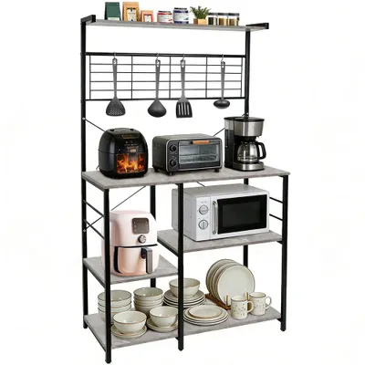 Produktbild von Küchenregal Standregal Mikrowellenhalter Bäcker Regal Haushaltsregal 168x90x40 cm