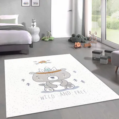 Image de Tapis de salle de jeux crème avec ourson doux Taille - 160 x 230 cm
