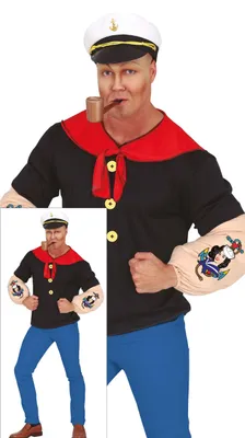 Produktbild von Matrosenabenteuer Kapitänsmütze Muskelpolster Karnevalsmottoparty Märchen Fantasie, Größe: 54 - 56 (XL) Farbe: Schwarz
