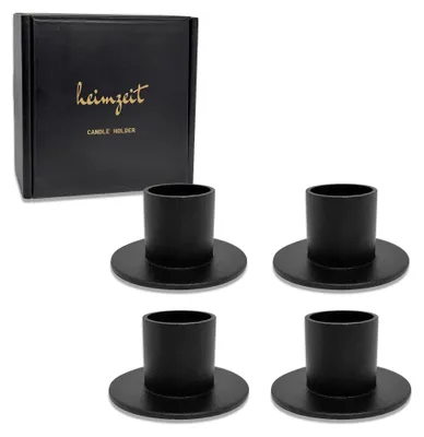 Metall-Kandelaar 4er-Set rund schwarz Ø25 mm
