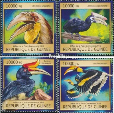 Produktbild von Briefmarken Guinea 2016 Mi 11811-11814 (kompl. Ausgabe) postfrisch Nashornvögel