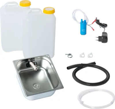 Produktbild von 230V Camping Spüle Bausatz Waschbecken 354x325x150 Integr. Reisemobil Womo T5 T7