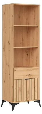 Produktbild von Bücherregal Mao mit 1 Schublade und 1 Tür, Holzoptik, 197cm