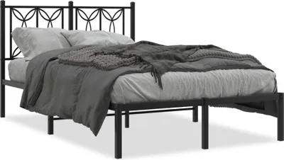 Obrázek produktu pro vidaXL Postel s čelem kovová černá 120x190 cm
