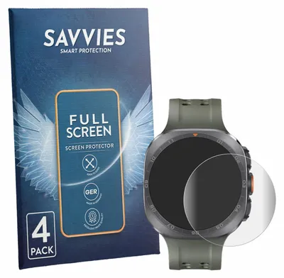 Produktbild von 4x Savvies Fullscreen Schutzfolie für Samsung Galaxy Watch Ultra 2 (47 mm) Displayschutz Folie Fullcover Klar Transparent