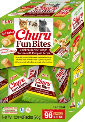 Immagine prodotto di INABA Churu Fun Bites Pollo e zucca - Snack per gatti - 8 x 12 g