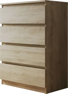Produktbild von MIRJAN24 Kommode Malwa M4, Sonoma Eiche, Modern, 4 Schubladen, Grifflos, für Schlafzimmer, H100x B70x T40 cm