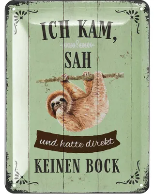 Produktbild von LANOLU Retro Blechschild Faultier, lustige Sprüche Schild Freundschaft, Shabby Chic Deko, Geschenke für beste Freunde, Metallschild 15x20cm