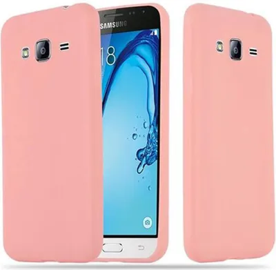 Produktbild von Cadorabo Hülle für Samsung Galaxy J3 2015 Schutzhülle in Rosa Handyhülle TPU Silikon Etui Case Cover